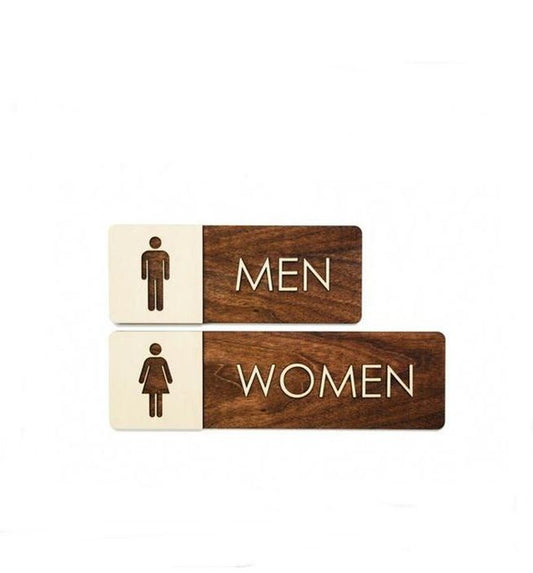 Tuvalet Wc tabelası set 2 li  Men Woman 15x25 cm