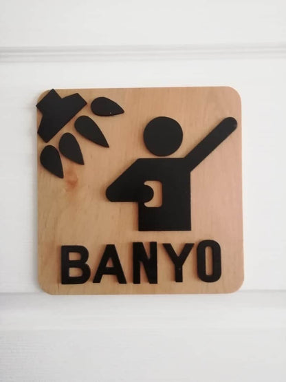 Banyo Duş Kapı Süsü Tabelası İşareti