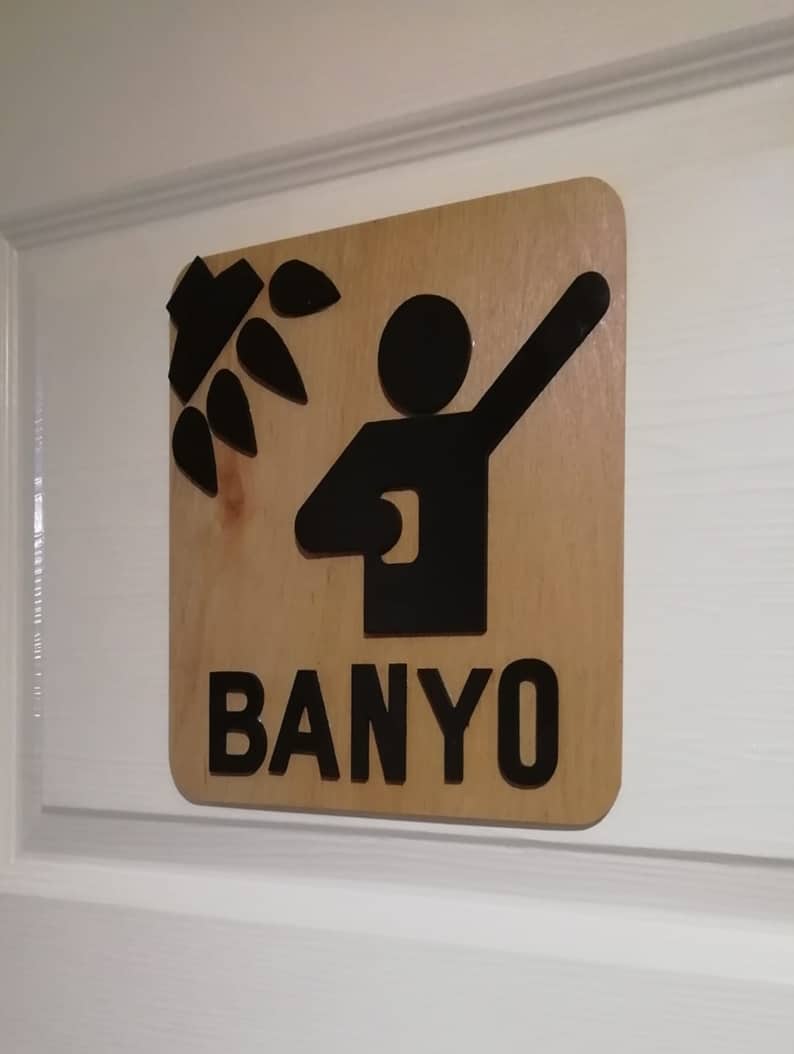 Banyo Duş Kapı Süsü Tabelası İşareti